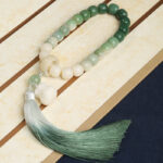 Buddha Stones Natural Gradient Bodhi Seed Fortune Money Bag Lotus Wisdom Tassel Wrist Mala Wrist Mala BS 1