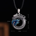Buddha Stones 999 Sterling Silver Year Of The Dragon Auspicious Peace Buckle Carved Success Necklace Pendant (Extra 30% Off | USE CODE: FS30) Necklaces & Pendants BS 1