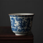 Buddha Stones Mountain Landscape Lotus Orchid Pavilion Gathering Ceramic Teacup Kung Fu Tea Cup Cup BS Lotus 7.8cm*6.4cm*130ml