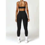 Buddha Stones Gym Sports Yoga Backless Bra Crop Tank Top Shorts 2-Piece Outfit BS 5