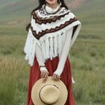 Buddha Stones Tibetan Triangular Shawl Striped Tassels Winter Cozy Travel Scarf Wrap Tibetan Shawl BS 2
