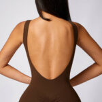Buddha Stones Women Casual Sleeveless Jumpsuit Flare Pants Sports Fitness Yoga Bodysuit Bodysuit BS 25