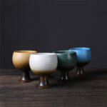 Buddha Stones Small Capacity Goblet Design Ceramic Wine Coffee Mug Tea Coffee Cup 170ml Coffee Mug BS 1
