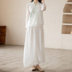 Buddha Stones Retro Prayer Zen Spiritual Meditation Practice Chiffon Clothing Women's Set Clothes BS 2