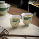 Buddha Stones Koi Fish Lotus Leaf Pattern Ceramic Teacup Kung Fu Tea Cup 65ml Cup BS 6
