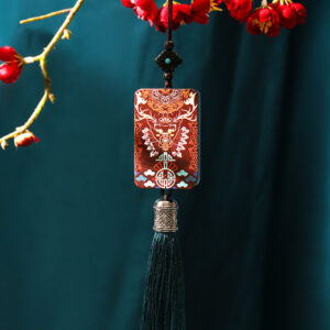 Buddha Stones Handmade Elk Deer Ebony Wood Balance Tassel Car Hanging Decoration Car Hanging Decoration BS Ebony Wood(Balance♥Calm)