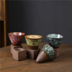 Buddha Stones Retro Kiln Change Ceramic Coffee Mug Tea Latte Espresso Coffee Cup With Base 200ml Coffee Mug BS 1