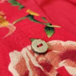 Buddha Stones Ethnic Style Northeast Red Flower Peony Print Cotton Linen Lace Up Jacket 14