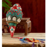 Buddha Stones Tibetan Handmade Shankha Om Mani Padme Hum Buddha Avalokitesvara Turquoise Conch Shell Positive Decoration Decorations BS 12