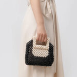 Buddha Stones Hand-woven Wooden Beads Square Tote Handbag Handbags BS 12