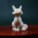 Buddha Stones Mini Nine-tailed Fox Ivory Fruit Protection Home Decoration Decorations BS 3