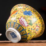 Buddha Stones Dragon Phoenix Flower Design Ceramic Gaiwan Sancai Teacup Kung Fu Tea Cup And Saucer With Lid Cup BS 9