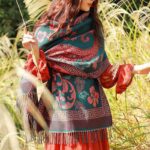 Buddha Stones Tibetan Flowers Leaves Pattern Design Shawl Cozy Travel Scarf Wrap Tibetan Shawl BS 5