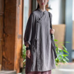 Buddha Stones Vintage Cotton Linen Blouse Women Long Sleeve Shirt Chinese Hanfu Top Long Sleeve Shirt BS 12
