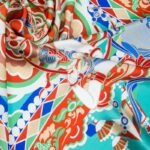 Buddha Stones Dunhuang Musician Playing Frescoes 100% Mulberry Silk Scarf Premium Grade 6A Dunhuang Silk Shawl Silk Scarf BS 4
