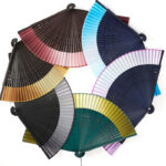 Buddha Stones Gradient Color Hollow Engraved Handheld Bamboo Folding Fan Folding Fan BS 15