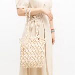 Buddha Stones Hand-woven Wooden Beads Shoulder Bag Handbag Shoulder Bag BS 17