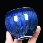 Buddha Stones Chinese Jianzhan Glaze Kiln Change Ceramic Teacup Tenmoku Kung Fu Tea Cup Jian Zhan Tea Cup BS 11