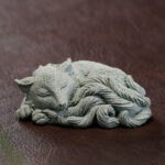 Buddha Stones Small Nine Tailed Fox Protection Home Tea Pet Figurine Decoration Decorations BS 4