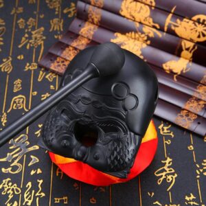 Buddha Stones Koi Fish Pattern Mindfulness Buddhist Temple Mokugyo Wooden Fish Drum Wooden Fish Drum BS 13*10cm