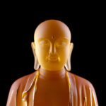 Buddha Stones Handmade Ksitigarbha Bodhisattva Figurine Liuli Crystal Art Piece Serenity Statue Home Decoration Decorations BS 9