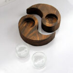 Buddha Stones Yin Yang Wood Candle Holder Meditation Rituals Use Items Candle Holder BS 11