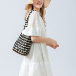 Buddha Stones Hand-woven Wooden Beads Bucket Shoulder Bag Handbag Handbags BS 7