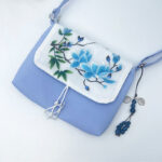 Buddha Stones Embroidered Camellia Epiphyllum Gardenia Sakura Flowers Crossbody Bag Shoulder Bag Cellphone Bag Crossbody Bag BS 44
