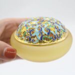 Buddha Stones Lotus Liuli Crystal Healing Meditation Incense Burner Incense Burner BS Yellow 7.8*4.5cm