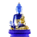 Buddha Stones Medicine Buddha Handmade Liuli Crystal Art Piece Compassion Statue Home Office Offering Decoration Decorations BS 8