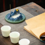 Buddha Stones Creative Mountain River Ceramic Healing Backflow Incense Burner Incense Burner BS 11