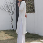 Buddha Stones 2Pcs V-neck Embroidery Yoga Clothing Zen Meditation Cotton Linen Top Pants Women's Set Clothes BS 3