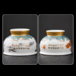 Buddha Stones Golden Eagle Auspicious Dragon Sun Ocean Waves Gilt Ceramic Teacup Kung Fu Tea Cup Cup BS 15