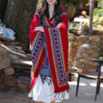 Buddha Stones Tibetan Shawl Red Love Heart Tassel Hooded Cloak Winter Cozy Travel Scarf Wrap Tibetan Shawl BS 3