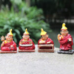 Buddha Stones Hand Painted Tibetan Lama Figures Carved Creative Home Office Car Decoration Ornament Desk Decoration BS 2