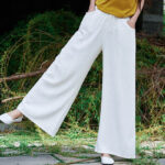 Buddha Stones Plain Wide Leg Pants Dance Women's Yoga Pants With Pockets Wide Leg Pants BS 17