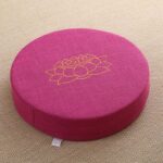 Buddha Stones Lotus Embroidery Cotton Linen Meditation Seat Cushion Decorations BS Soft 40cm*10cm HotPink