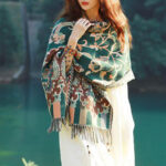 Buddha Stones Tibetan Flowers Leaves Branch Design Tassel Shawl Cozy Travel Scarf Wrap Tibetan Shawl BS 30