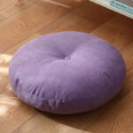 Buddha Stones Lotus Simple Pattern Linen Meditation Seat Cushion Home Living Room Decoration Decorations buddhastoneshop Detachable 40cm*10cm Orchid