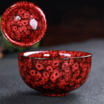 Buddha Stones Colorful Ceramic Teacup Home Office Tea Cups Cup BS Tomato