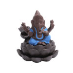 Buddha Stones Ganesh Elephant Purple Clay Backflow Smoke Fountain Protection Incense Burner Incense Burner BS 8