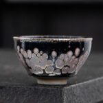 Buddha Stones Handmade Cherry Blossoms Sakura Design Chinese Jianzhan Ceramic Teacup Kung Fu Tea Cup Jian Zhan Tea Cup BS 2