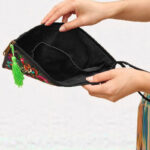 Buddha Stones Dragon Butterfly Cosmos Flower Embroidery Wallet Shopping Purse Purse BS 12