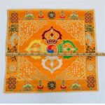 Buddha Stones Flower Endless Knot Prayer Altar Mat Healing Meditation 8 Auspicious Symbols Mat Table Runner Prayer Altar BS 23