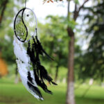 Buddha Stones Yin Yang  Dream Catcher Circular Net with Feathers Balance Decoration Decorations BS 3