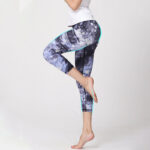Buddha Stones Cherry Blossoms Sakura Lines Print Sports Yoga Cropped Leggings Women's Yoga Capri Pants Women's Capri Pants BS 10