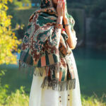 Buddha Stones Tibetan Flowers Leaves Branch Design Tassel Shawl Cozy Travel Scarf Wrap Tibetan Shawl BS 28
