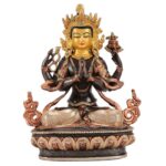 Buddha Stones Bodhisattva Chenrezig Four-armed Avalokitesvara Protection Copper Statue Decoration Decorations BS 15