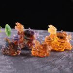 Buddha Stones Feng Shui Dragon Turtle Coins Handmade Liuli Crystal Luck Art Piece Home Office Decoration Decorations BS 1