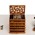 Buddha Stones Vintage Plum Blossom Carved Wooden Jewelry Box Six-Layer Jewelry Storage Box Jewelry Box BS 18